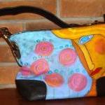 Hand Painted Handbag Purse Shoulder Bag Hobo Bag