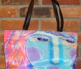 Abstract Digital Painting of a Woman Printed on Lovely Handbag Purse Shoulder Bag