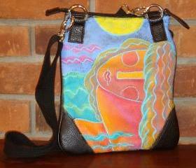 Hand Painted Handbag Shoulder Bag Purse Cross Body Bag