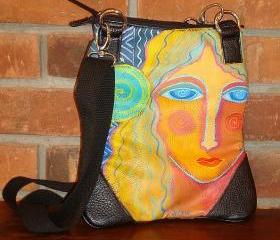 Hand Painted Handbag Purse Shoulder Bag Cross Body Bag Hipster