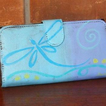 Hand Painted Dragonfly Women's Wallet