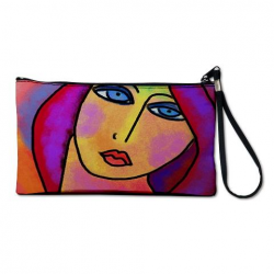 Clutch Purse Clutch Bag Wristlet Printed with My Funky Abstract Digital Portrait of a Woman